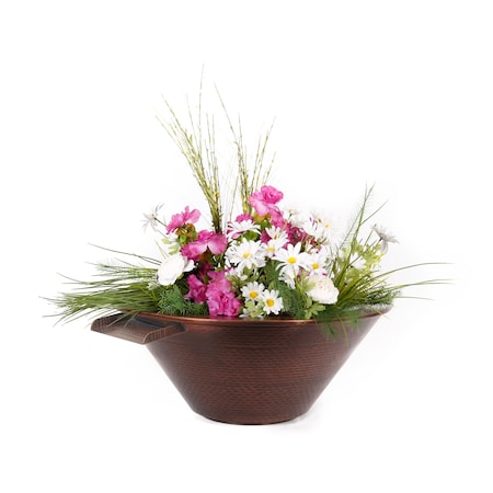 The Outdoor Plus 24 Cazo Hammered Copper Planter & Water Bowl OPT-R24CPW